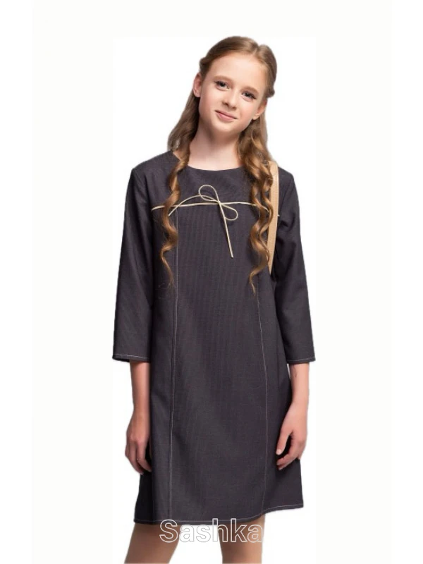 Сукня для дівчинки Sashka темно-сіра, розмір 116-146 